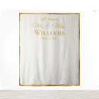 Simple Luxe Gold Edge Mr Mrs Wedding Wall Backdrop