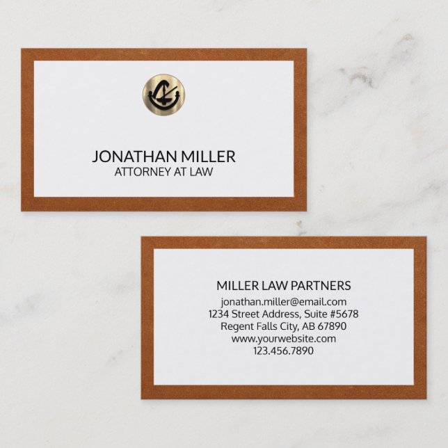 Simple Luxury Attorney at Law Business Card (Front/Back)