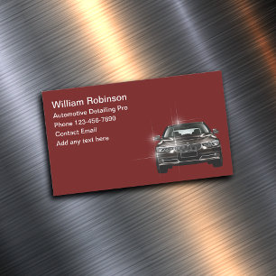 Simple Luxury Automotive Detailing Magnetic Business Card