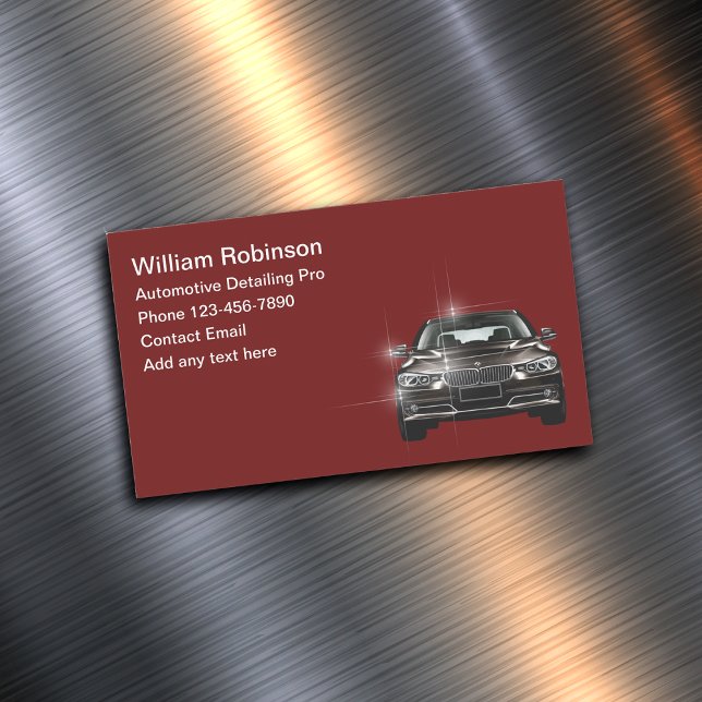 Simple Luxury Automotive Detailing Magnetic Business Card (Creator Uploaded)