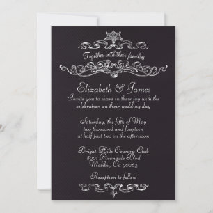 Simple Luxury Black Wedding Invitations