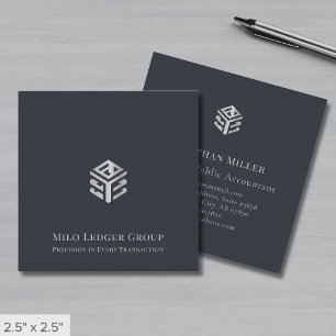 Simple Luxury Geometric Logo Square Business Card