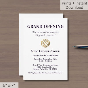 Simple Luxury Logo Grand Opening Invitation