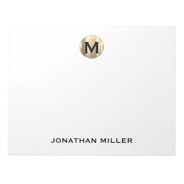Simple Luxury Monogram 11 x 8.5 Notepad (Front)