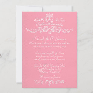 Simple Luxury Pink Wedding Invitations
