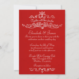Simple Luxury Red Wedding Invitations