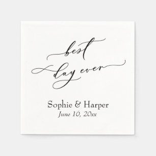 Simple Luxury Script Font Best Day Ever Napkin