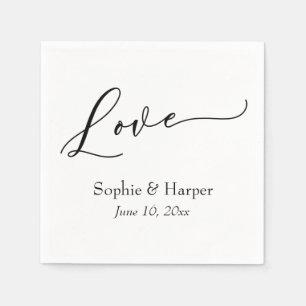 Simple Luxury Script Font Love Typography Napkin