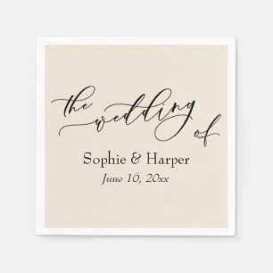 Simple Luxury Script Font The Wedding Of Cream Napkin