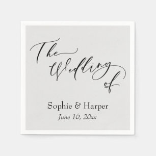 Simple Luxury Script Font The Wedding Of Grey Napkin