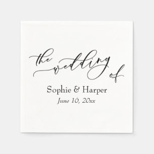 Simple Luxury Script Font The Wedding Of Napkin