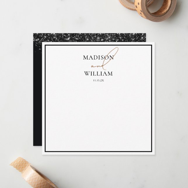 Simple Luxury Wedding Stationery Note Card (Front/Back In Situ)