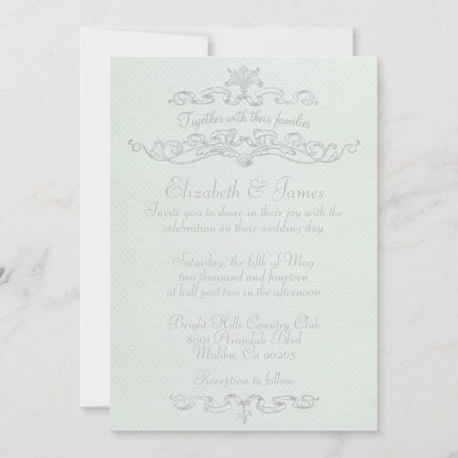 Simple Luxury White Wedding Invitations (Front)
