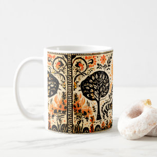 simple madhubani painting coffee mug