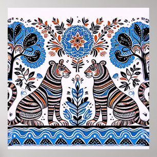 simple madhubani painting poster