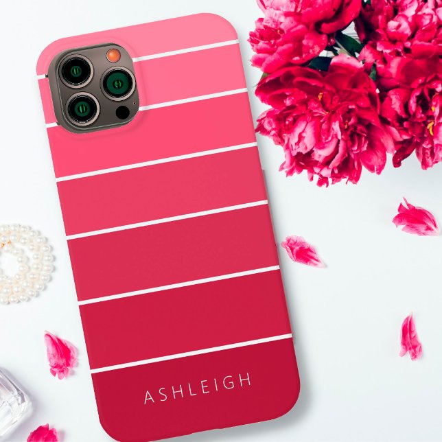 Simple Magenta Pink Monochromatic Colour Blocks Case-Mate iPhone Case (Creator Uploaded)
