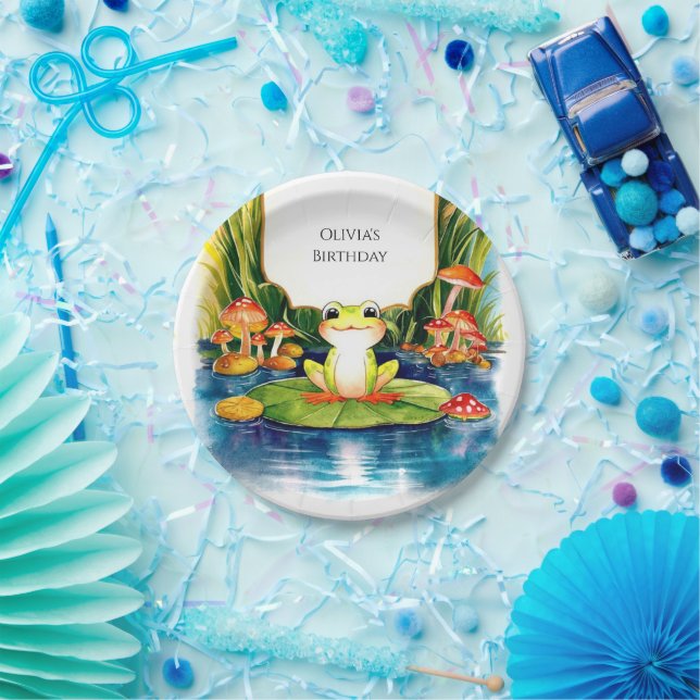 Simple Magical Frog Birthday Paper Plate (Party)