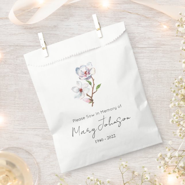 Simple Magnolia Seed packet Funeral  Favour Bag (Clipped)