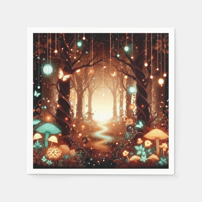 Simple Majestic Enchanted Forest Baby Shower  Napkin (Front)