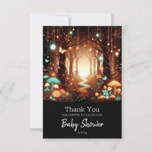 Simple Majestic Enchanted Forest Baby Shower Thank You Card