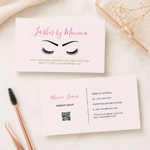 Simple Makeup Artist With Eyelashes and Eyebrows Business Card