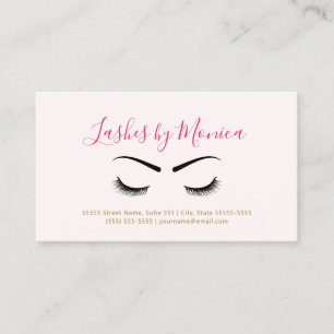 Simple Makeup Artist With Eyelashes and Eyebrows Business Card