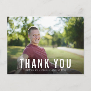 Simple Male Graduation Thank You Postcard