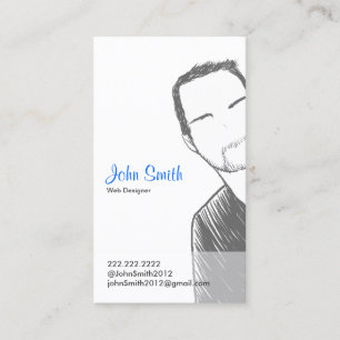 Simple Male short hair Portrait Profile Card