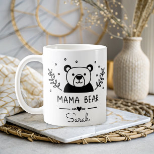Simple Mama Bear Elegant Mum Personalised Coffee Mug