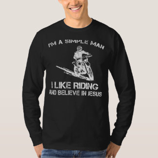 Simple Man: Riding & Jesus Tee (32 characters)