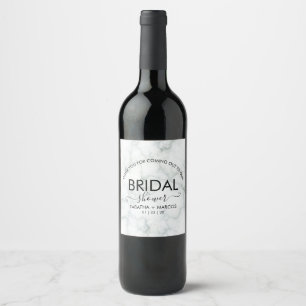 Simple Marble Script Elegant BRIDAL Shower Wine Label