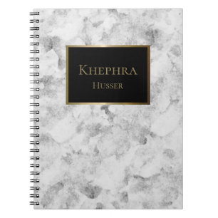 Simple Marble Watercolor Name Notebook