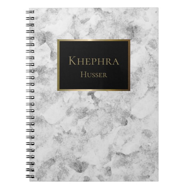 Simple Marble Watercolor Name Notebook (Front)