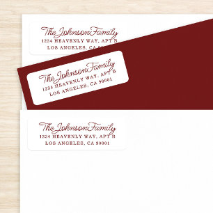 Simple Maroon Red Return Address Label