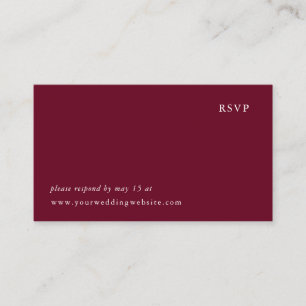 Simple Marsala Wedding Online RSVP Enclosure Card