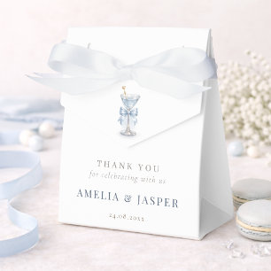 Simple Martini Coquette Bow Boy Baby Shower Party Favour Box
