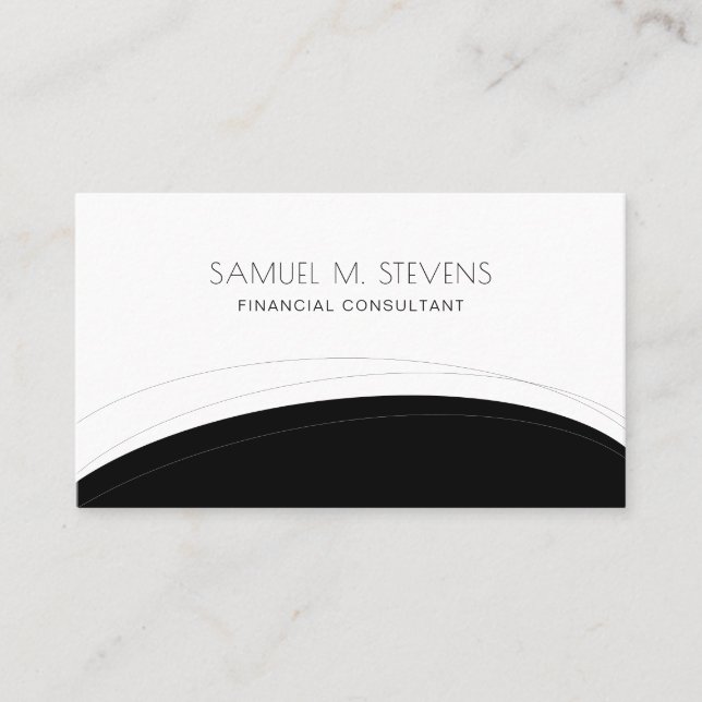 Simple masculine modern professional elegant black business card (Front)