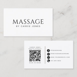 Simple Massage Therapist Business Card