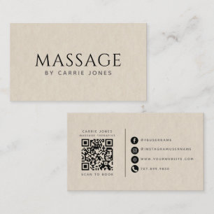 Simple Massage Therapist Business Card