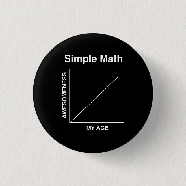 Simple Math 3 Cm Round Badge (Front)