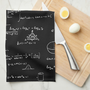 Simple Math Formulas Equations Handwritten Algebra Tea Towel