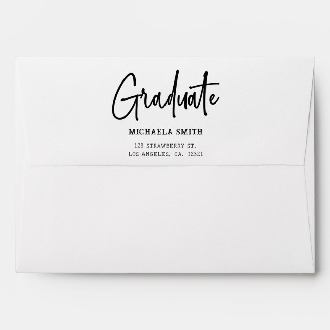 Simple Math Return Address Graduation Envelope (Back (Top Flap))
