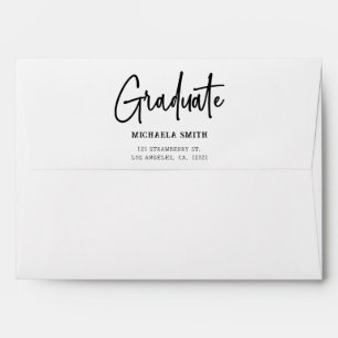 Simple Math Return Address Graduation Purple Envelope