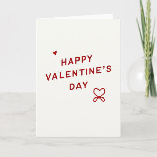 Simple Matte Heart Bow Valentines Card