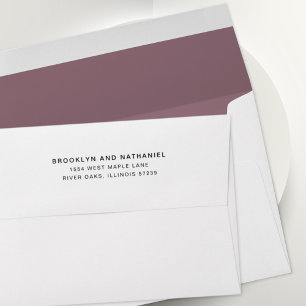 Simple Mauve Return Address Lined Envelope