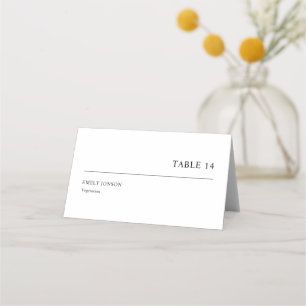 Simple Meal Choice Wedding Place Card