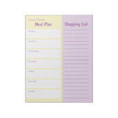 Simple Meal Planner Shopping List Personalised Notepad (Rotated)