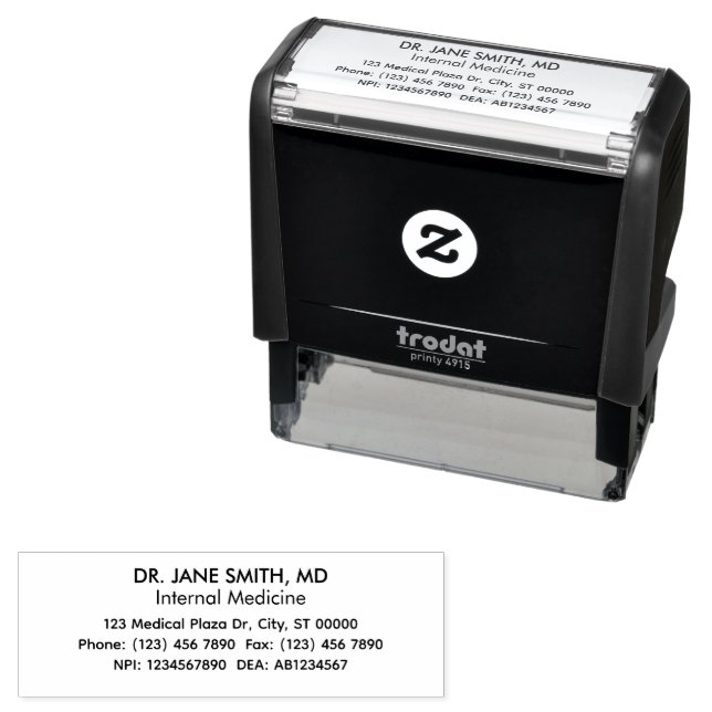Simple Medical Doctor Name & Contact Details Self-inking Stamp (In Situ)