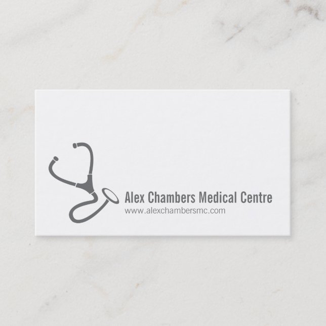 Simple medical doctors Stethoscope business cards (Front)