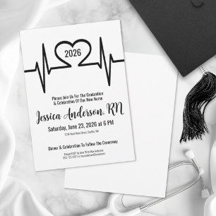 Simple Medical Nursing School Graduation Invitation
